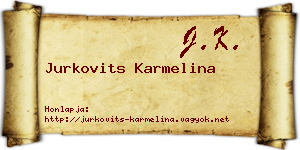 Jurkovits Karmelina névjegykártya